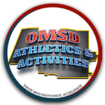 OMSD Athletic & Activities Logo with a shape outline resembling the district boundaries